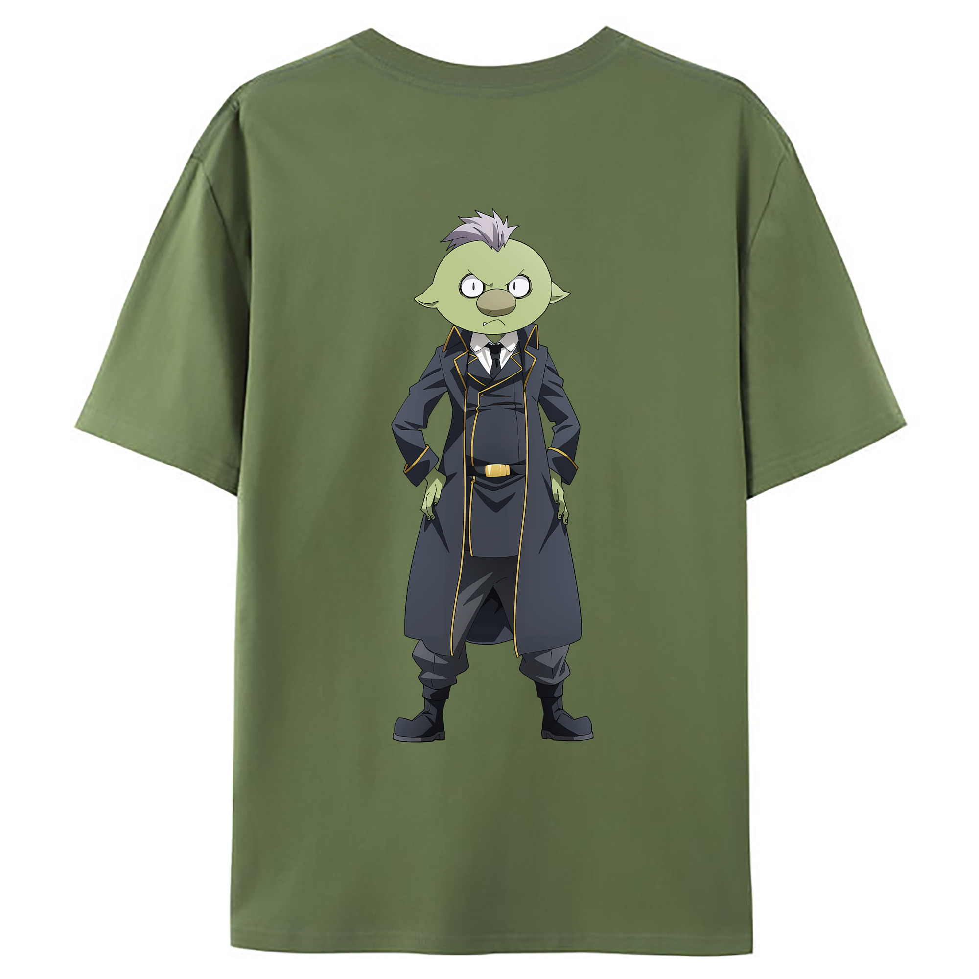 （画像用） 転スラ Regarding Reincarnated to Slime 綿100％ メンズ半袖Tシャツ（バックプリント） 通気性